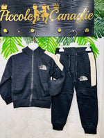 Tuta Felpata modello North Face@ Nera e Begie - Piccole Canaglie - PC24144