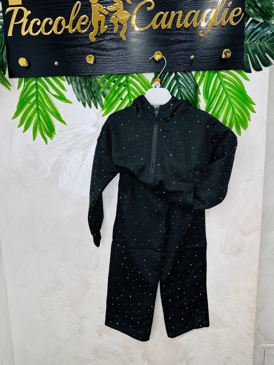 Tuta Galaxy Felpata Nera - Piccole Canaglie - PC23484