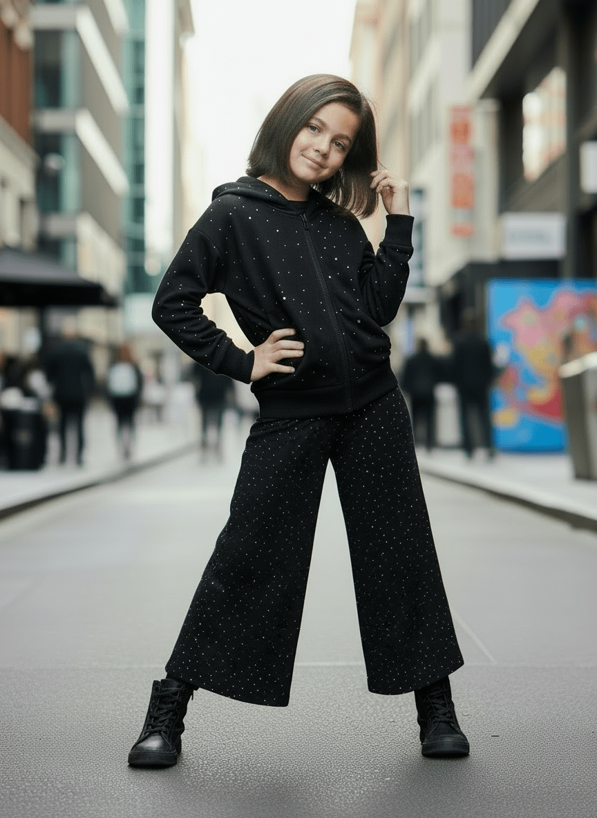 Tuta Galaxy Felpata Nera - Piccole Canaglie - PC23484