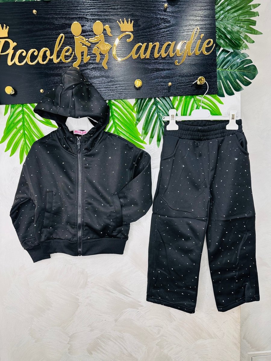 Tuta Galaxy Felpata Nera - Piccole Canaglie - PC23484