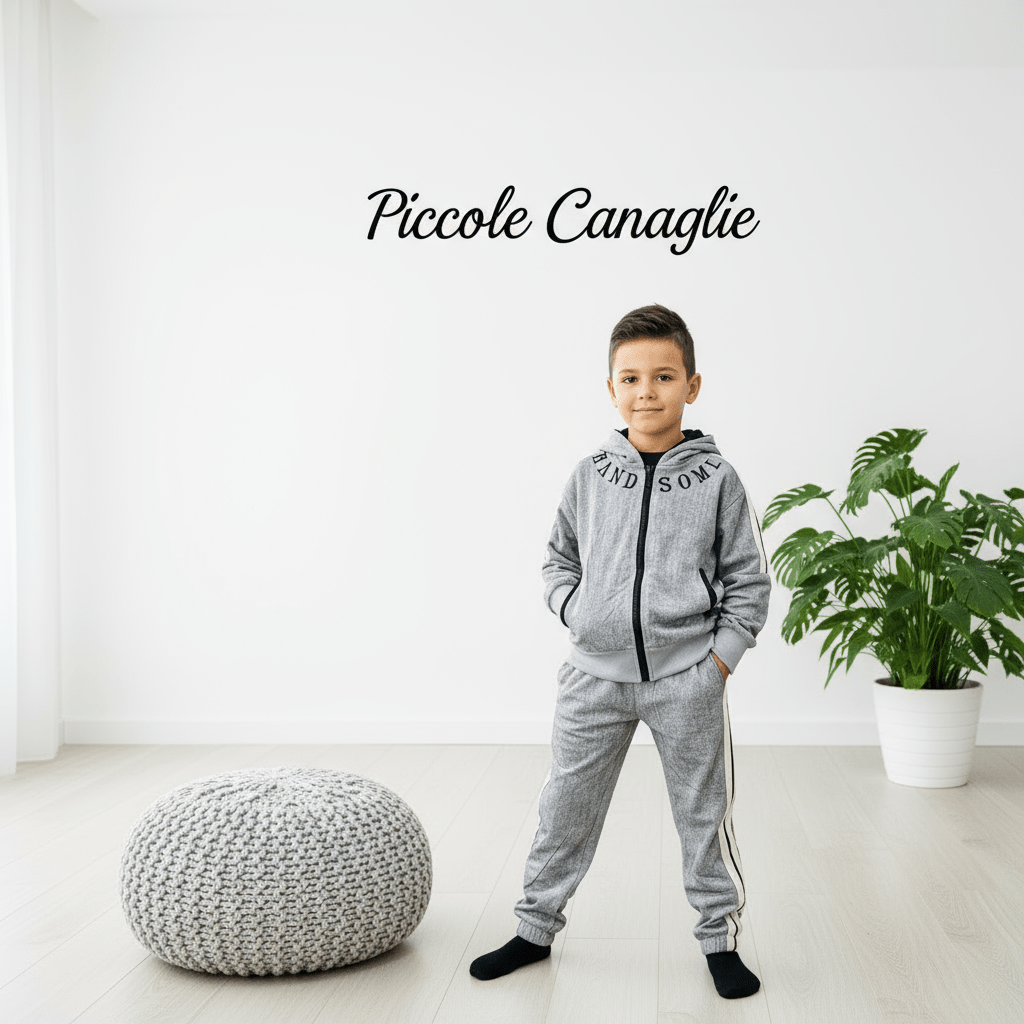 Tuta Hand Some Effetto Jeans Grigia - Piccole Canaglie - PC22880