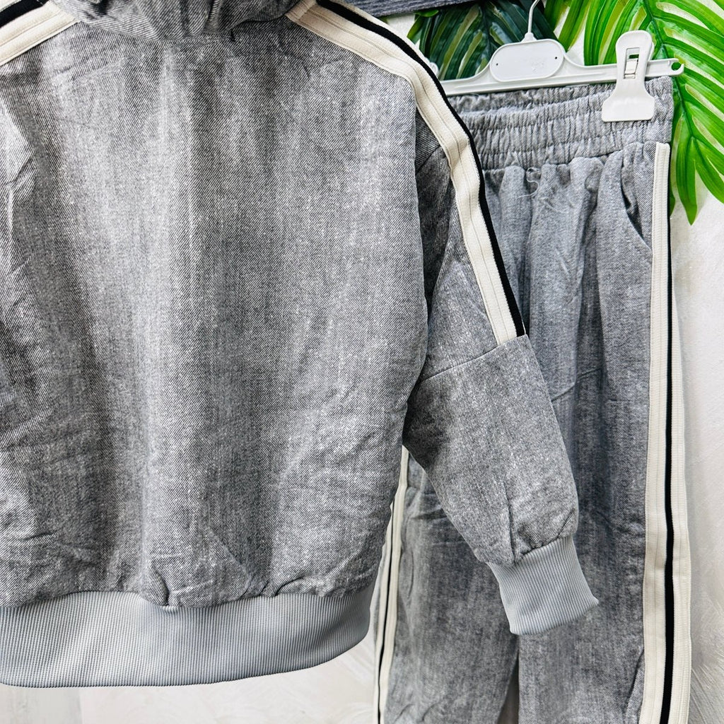 Tuta Hand Some Effetto Jeans Grigia - Piccole Canaglie - PC22880