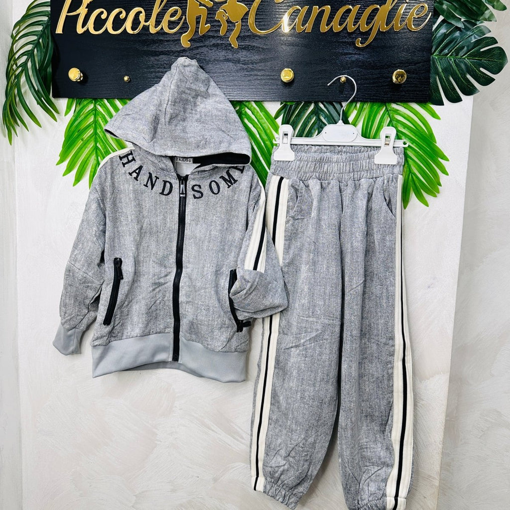Tuta Hand Some Effetto Jeans Grigia - Piccole Canaglie - PC22880