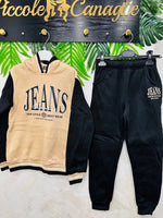Tuta Jeans felpata - Piccole Canaglie - PC24218