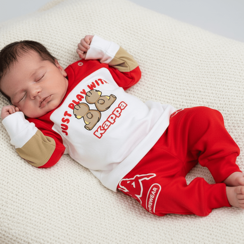 Tuta Kappa Orsetti Rossi In Cotone - Piccole Canaglie - PC25842