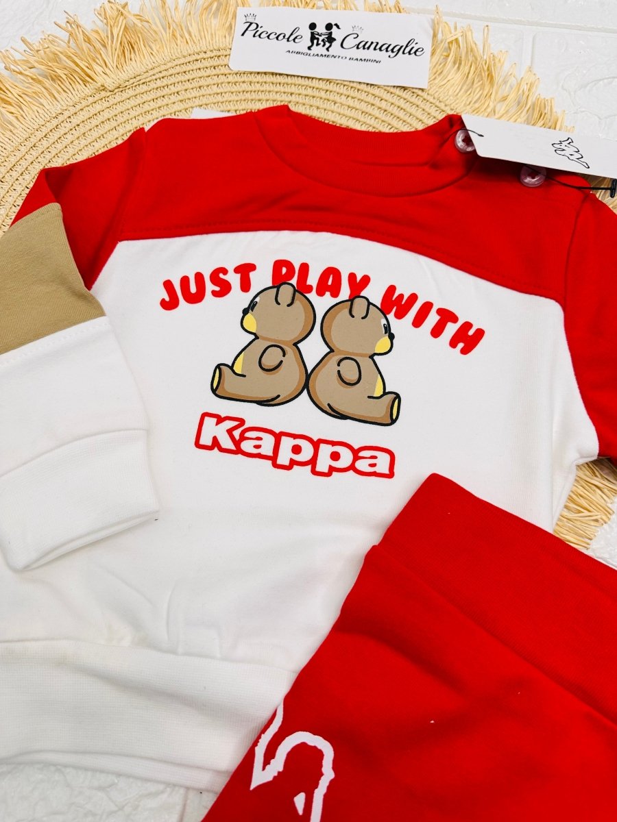 Tuta Kappa Orsetti Rossi In Cotone - Piccole Canaglie - PC25842