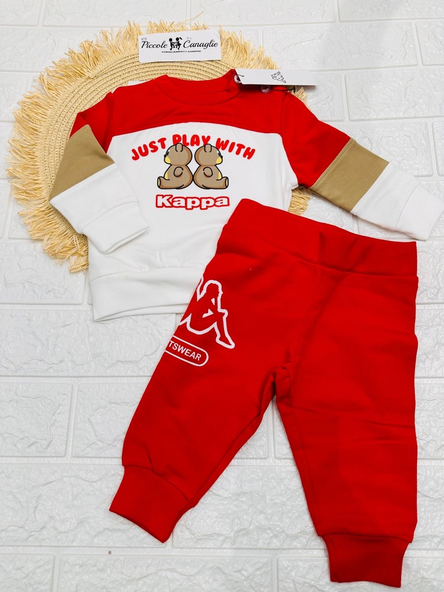 Tuta Kappa Orsetti Rossi In Cotone - Piccole Canaglie - PC25842