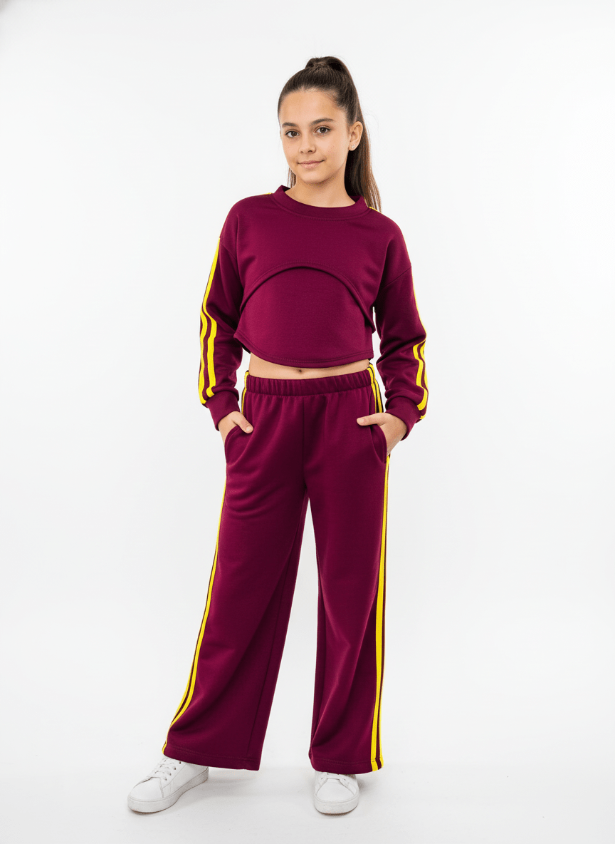 Tuta linea track suit felpata bordo’ - Piccole Canaglie - PC23585