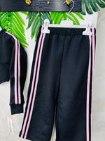 Tuta linea track suit felpata nera - Piccole Canaglie - PC23591