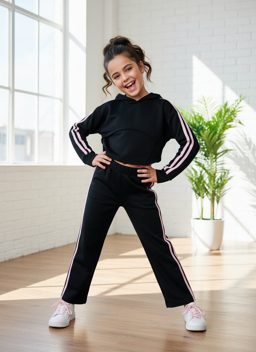 Tuta linea track suit felpata nera