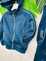 Tuta Modello Ferr@ri felpata blu Petrolio - Piccole Canaglie - PC23426