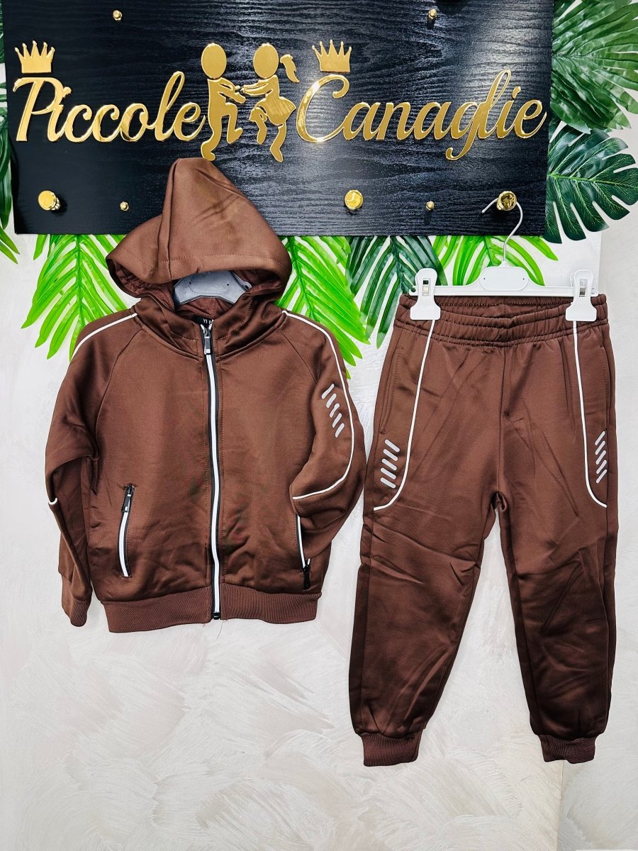 Tuta Modello Ferr@ri felpata Marrone - Piccole Canaglie - PC23420