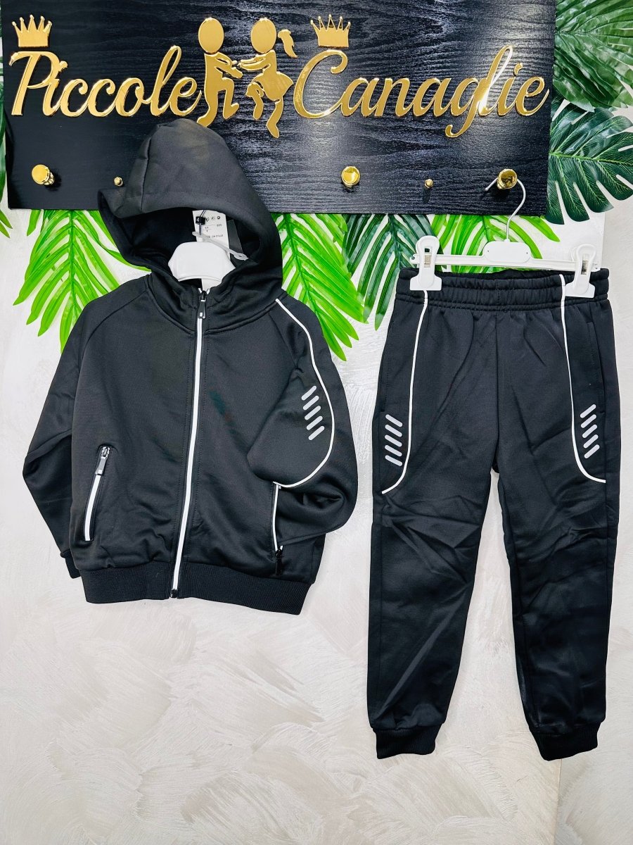 Tuta Modello Ferr@ri felpata Nera - Piccole Canaglie - PC23414