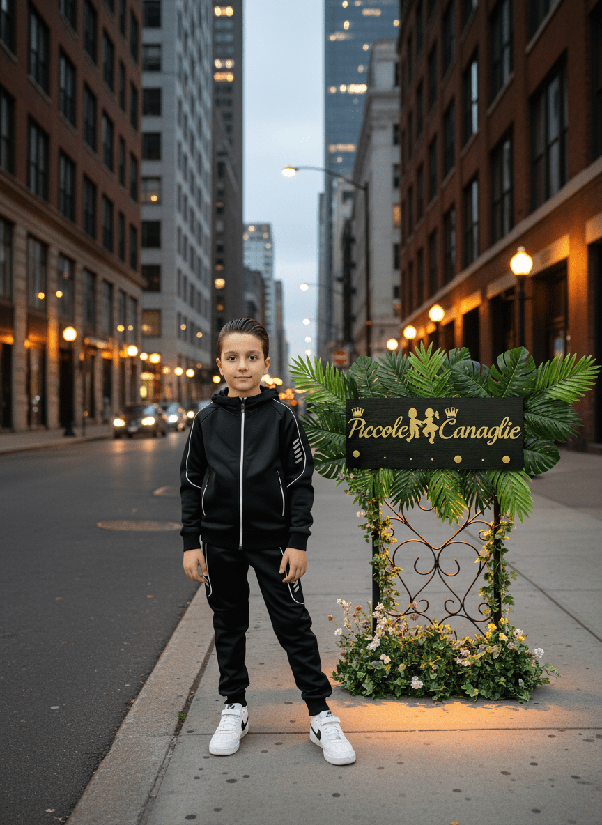 Tuta Modello Ferr@ri felpata Nera - Piccole Canaglie - PC23414