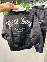Tuta New YORK Felpata nera - Piccole Canaglie - PC24693
