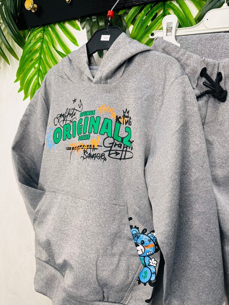 Tuta Orso Graffiti Grigia 112 - Piccole Canaglie - PC25747