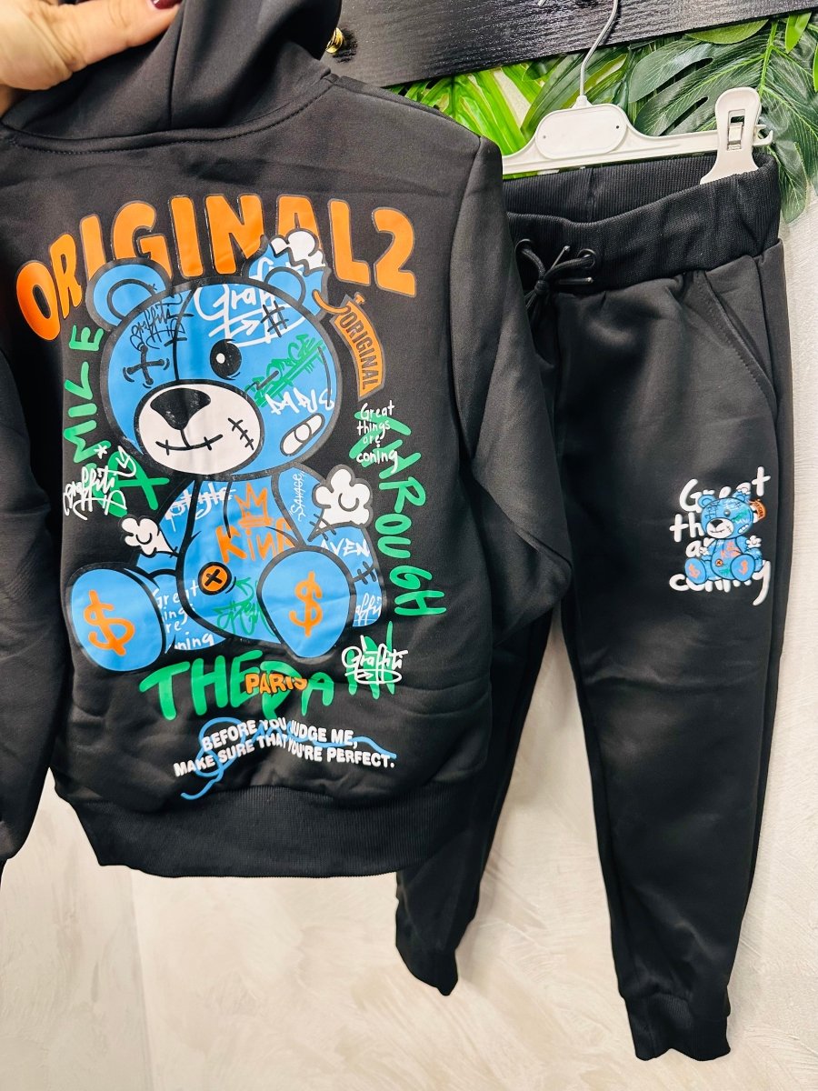 Tuta Orso Graffiti Nera 112 - Piccole Canaglie - PC25737