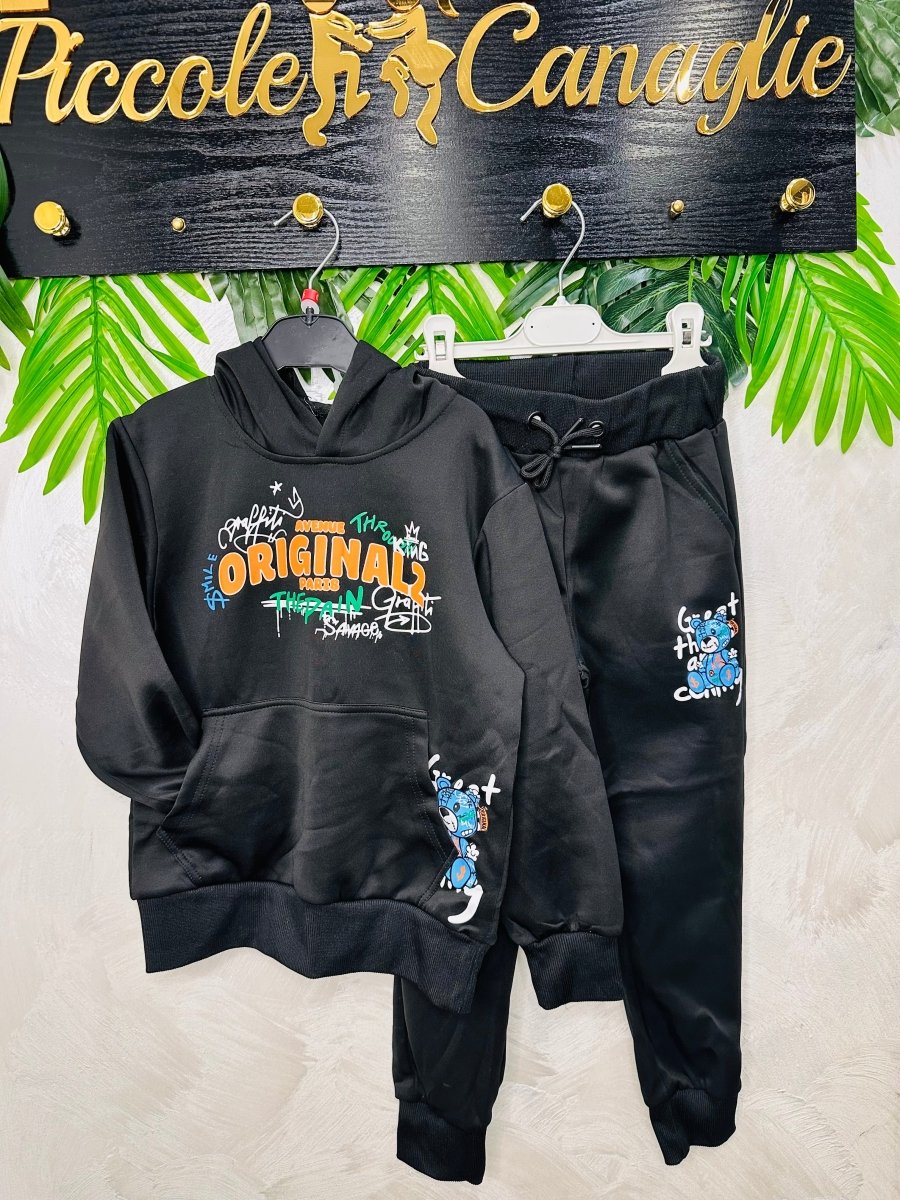 Tuta Orso Graffiti Nera 112 - Piccole Canaglie - PC25737
