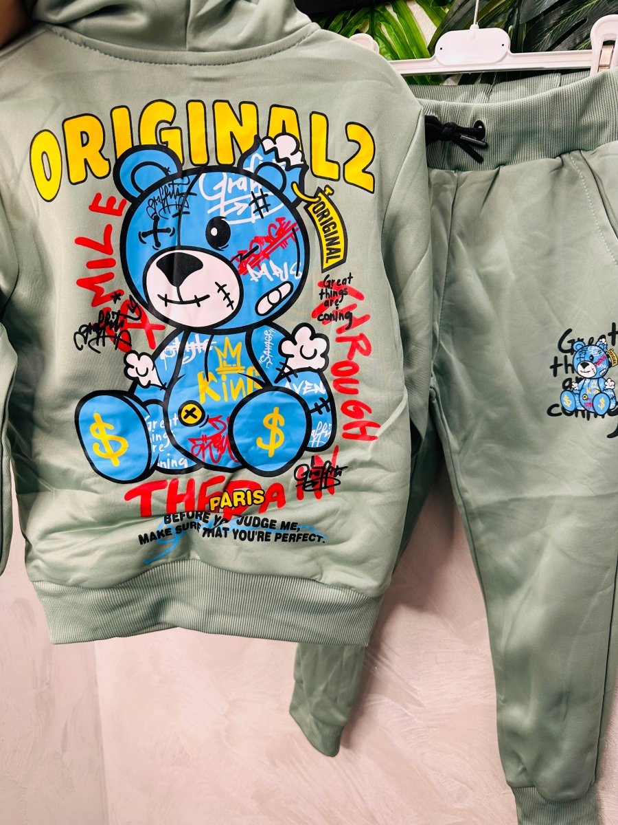 Tuta Orso Graffiti Verde 112 - Piccole Canaglie - PC25742