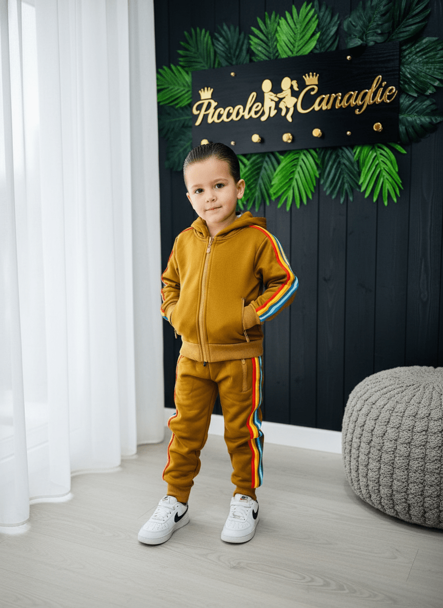 Tuta Sprint Multicolor Biscotto Felpata - Piccole Canaglie - PC23348