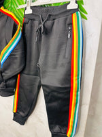 Tuta Sprint Multicolor Nera Felpata - Piccole Canaglie - PC23337