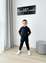 Tuta Sprint Multicolor Nera Felpata - Piccole Canaglie - PC23337