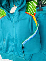 Tuta Sprint Multicolor verde acqua Felpata - Piccole Canaglie - PC23342