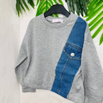 Tuta Style Denim Grigia Felpata - Piccole Canaglie - PC22685