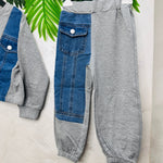 Tuta Style Denim Grigia Felpata - Piccole Canaglie - PC22685