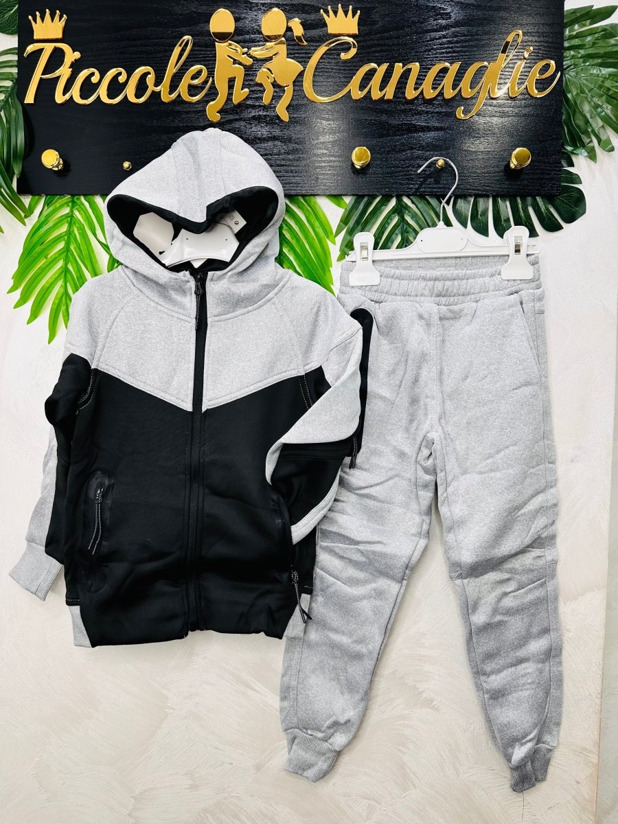 Tuta tech grigia Felpata - Piccole Canaglie - PC24606