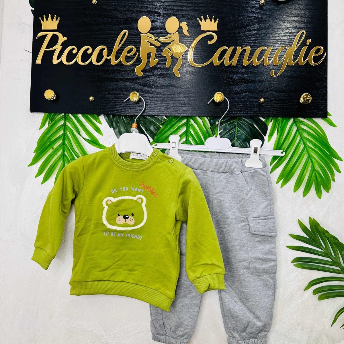 Tuta Teddy verde mela - Piccole Canaglie - PC22261