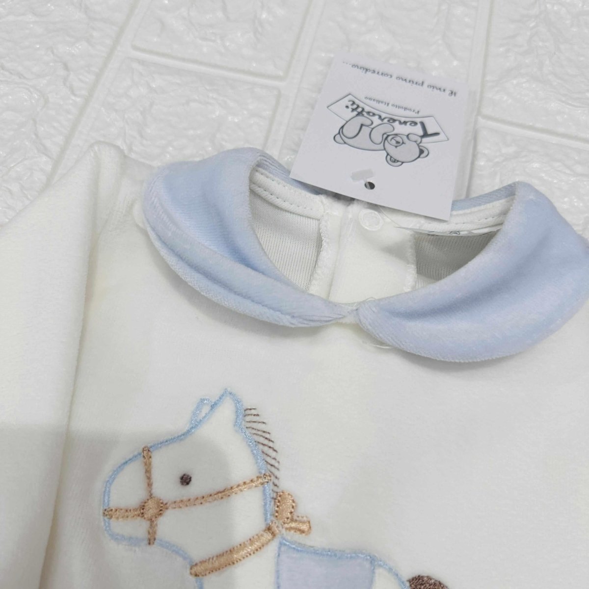 Tutina cavallino ciniglia celeste - Piccole Canaglie - 
