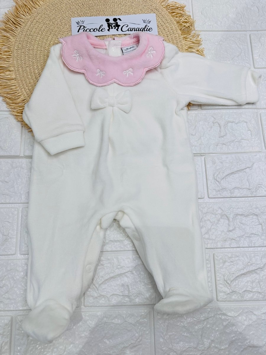 Tutina ciniglia batuffoli i B54810F panna - Piccole Canaglie - PC29814