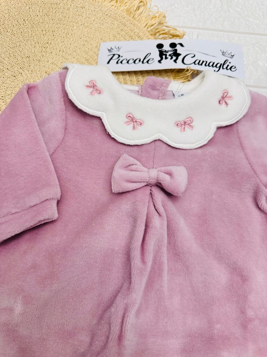 Tutina ciniglia batuffoli i B54810F rosa antico - Piccole Canaglie - PC29808