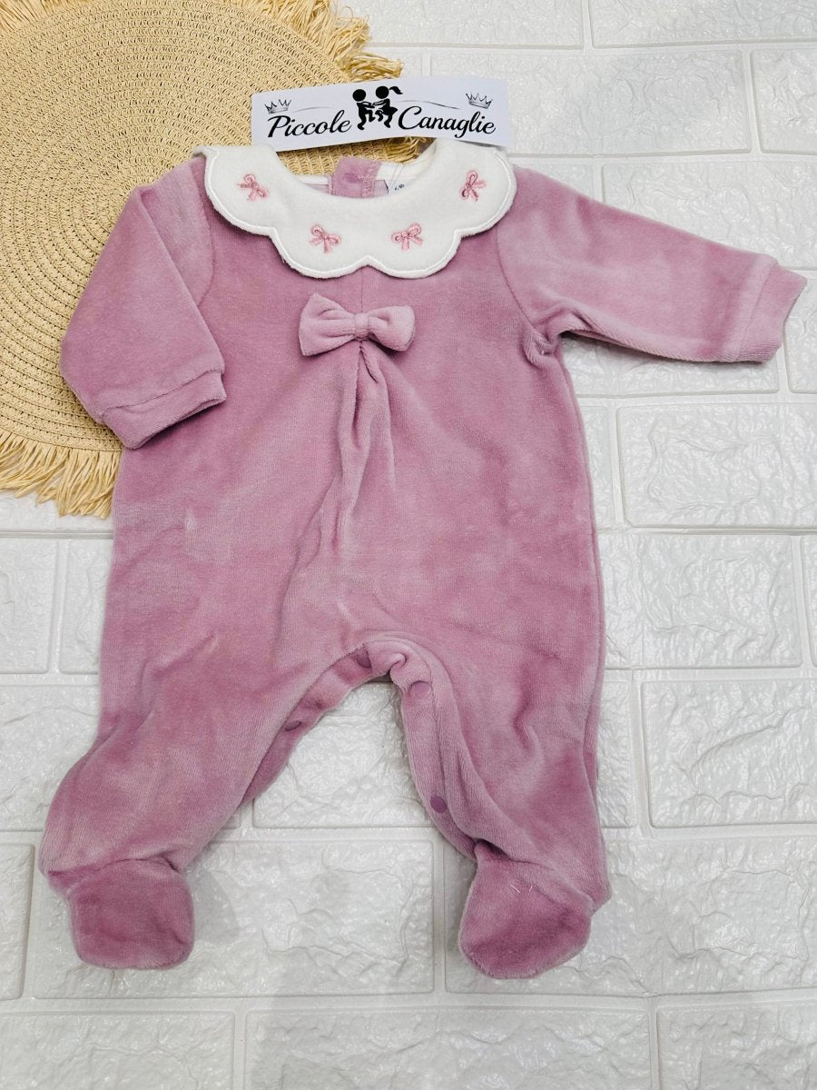 Tutina ciniglia batuffoli i B54810F rosa antico - Piccole Canaglie - PC29808