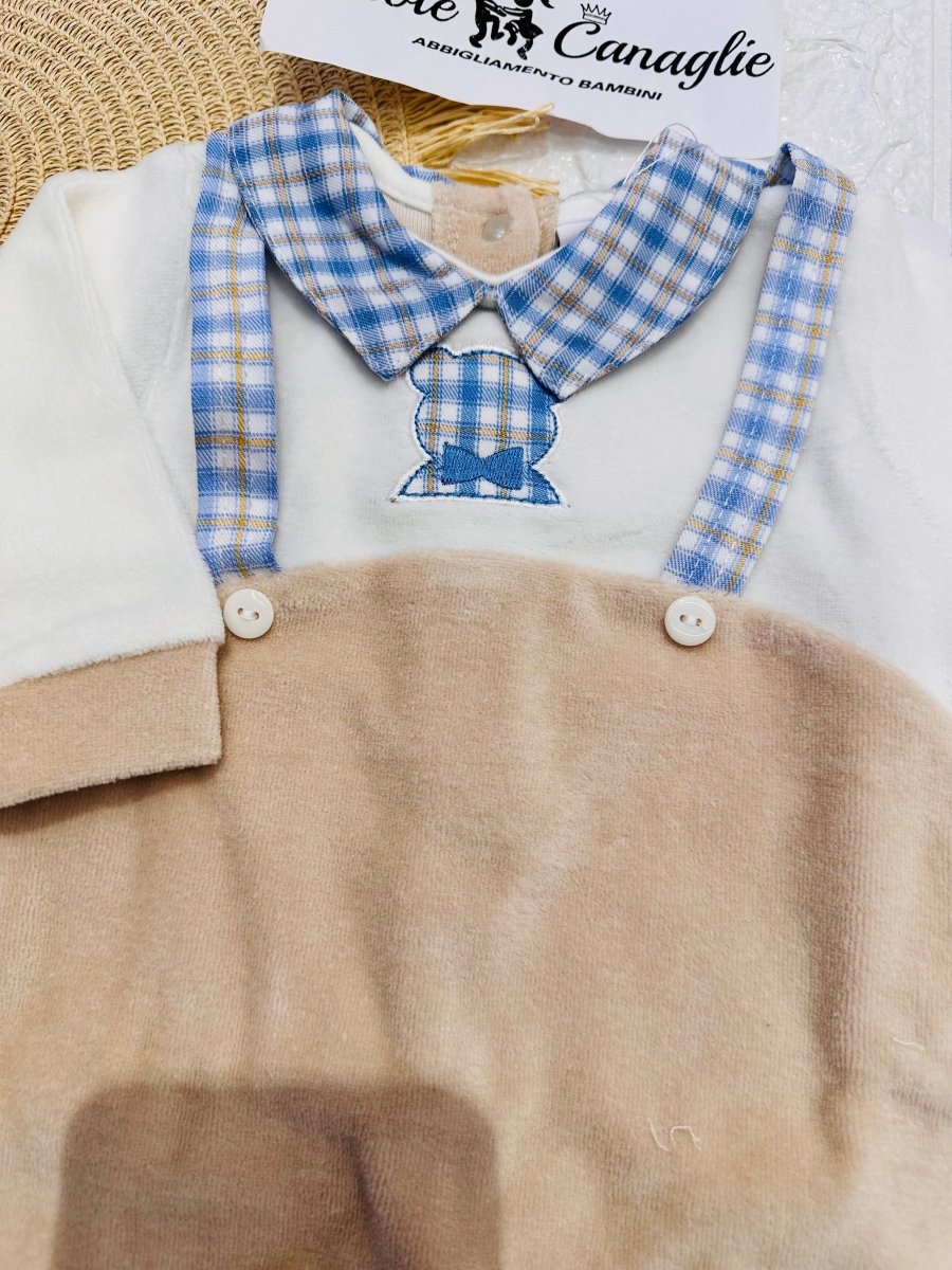 Tutina ciniglia bretelle - Piccole Canaglie - PC24275