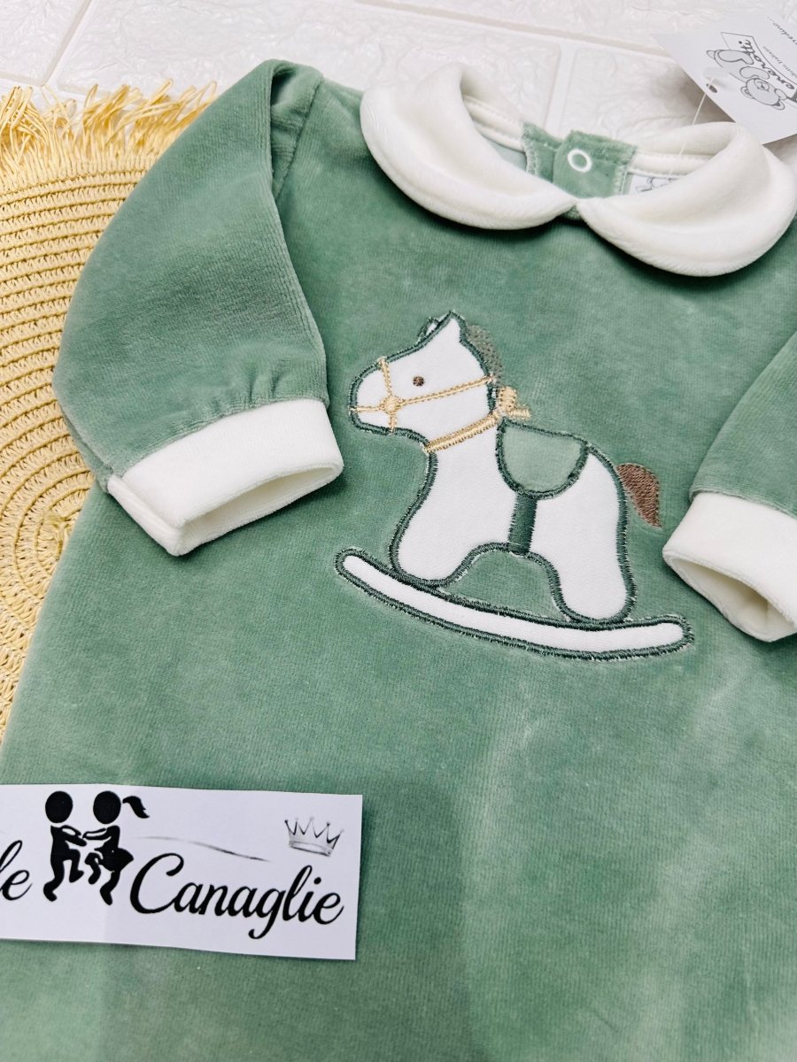 Tutina ciniglia cavallino verde 30512 - Piccole Canaglie - PC29602