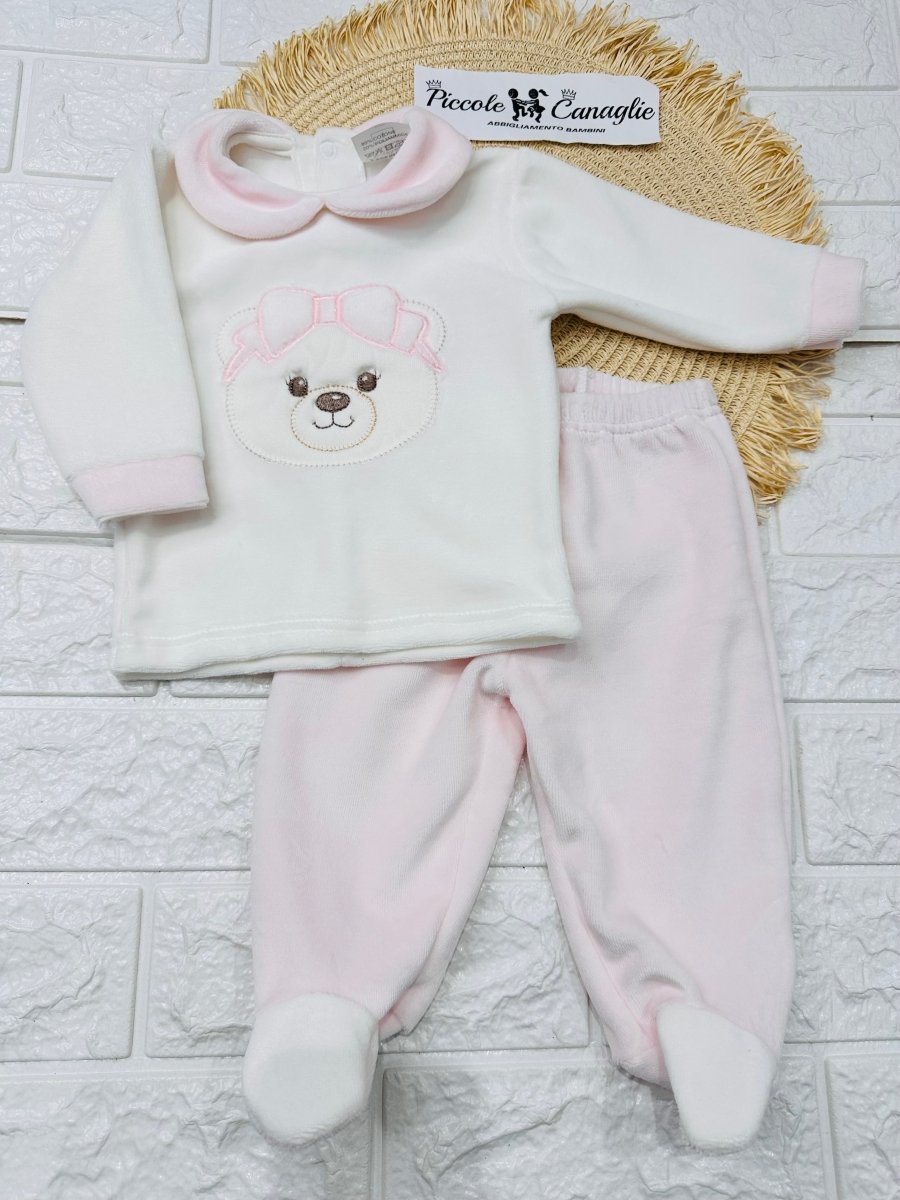 Tutina Ciniglia Completo Orso Fascia Fiocco Rosa 30508 - Piccole Canaglie - PC28603