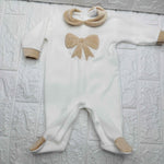 Tutina ciniglia fiocco panna 3041 - Piccole Canaglie - PC20814