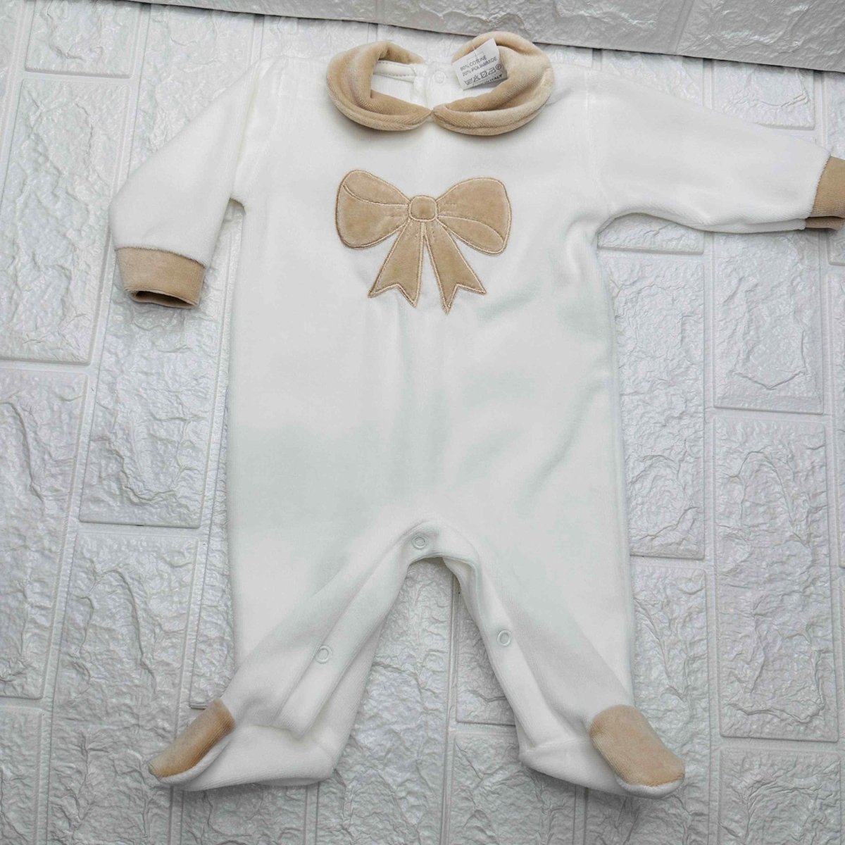 Tutina ciniglia fiocco panna 3041 - Piccole Canaglie - PC20814