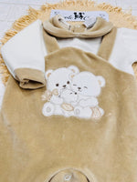Tutina ciniglia orsetti Abbracci beige 522 - Piccole Canaglie - PC29971