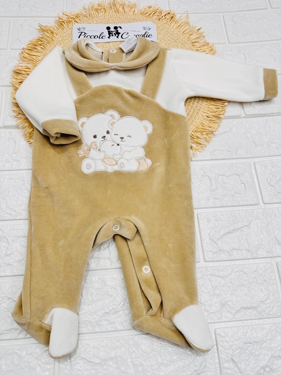 Tutina ciniglia orsetti Abbracci beige 522 - Piccole Canaglie - PC29971