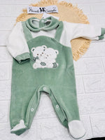 Tutina ciniglia orsetti Abbracci verde 522 - Piccole Canaglie - PC29974