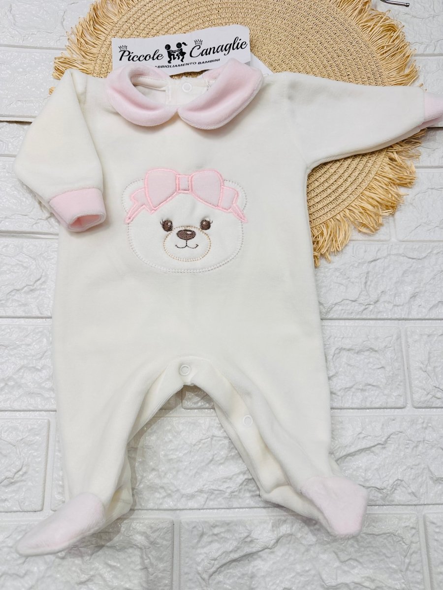 Tutina Ciniglia Orso Fascia Fiocco Rosa 30508 - Piccole Canaglie - PC28600