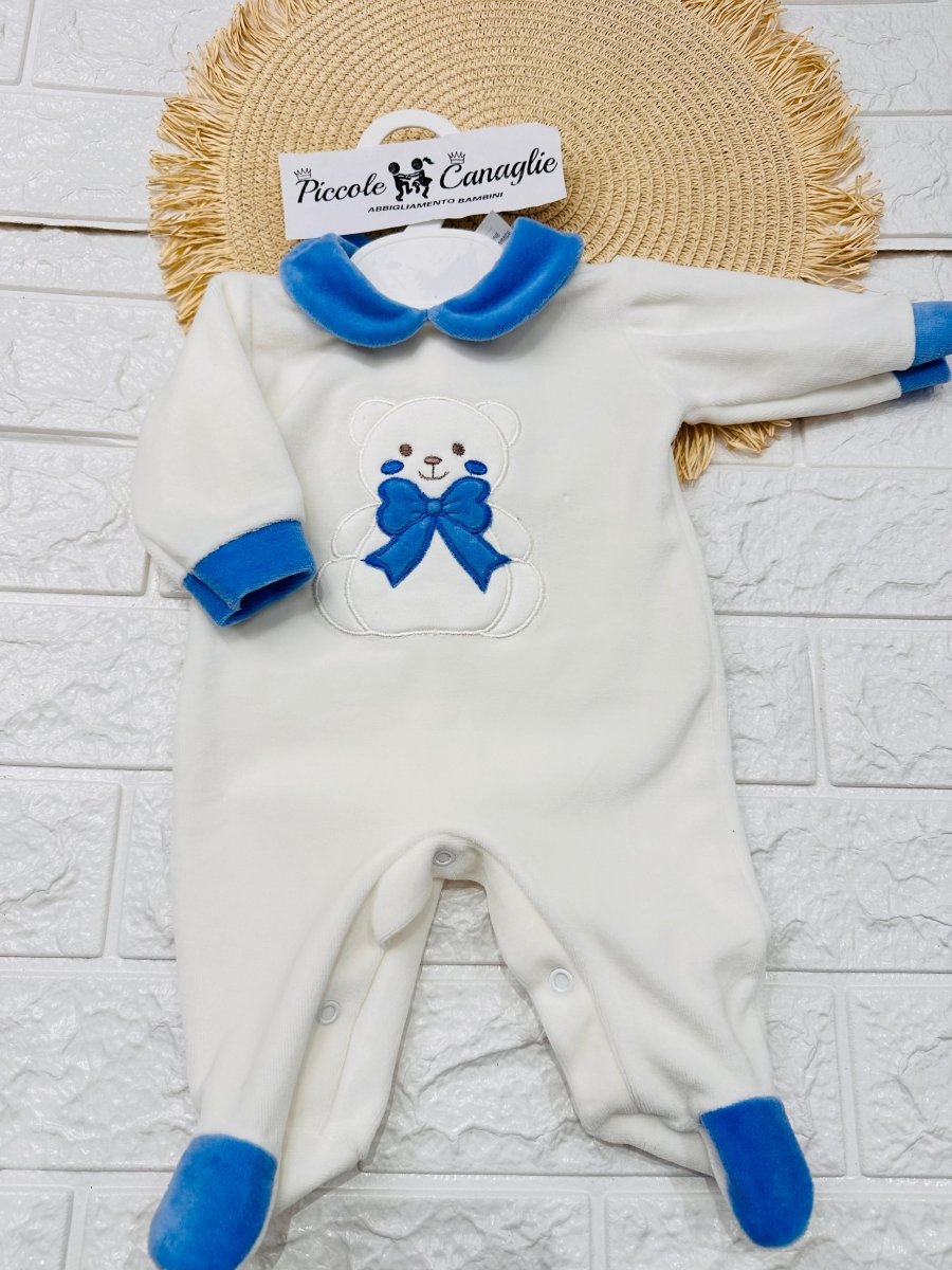 Tutina Ciniglia Orso Fiocco Blu Oceano 30514 - Piccole Canaglie - PC28591