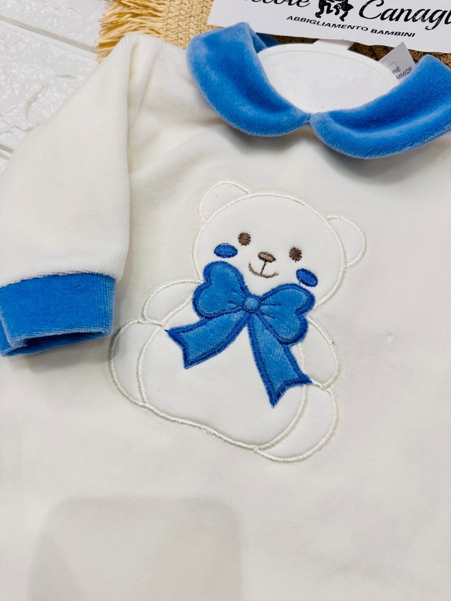 Tutina Ciniglia Orso Fiocco Blu Oceano 30514 - Piccole Canaglie - PC28591