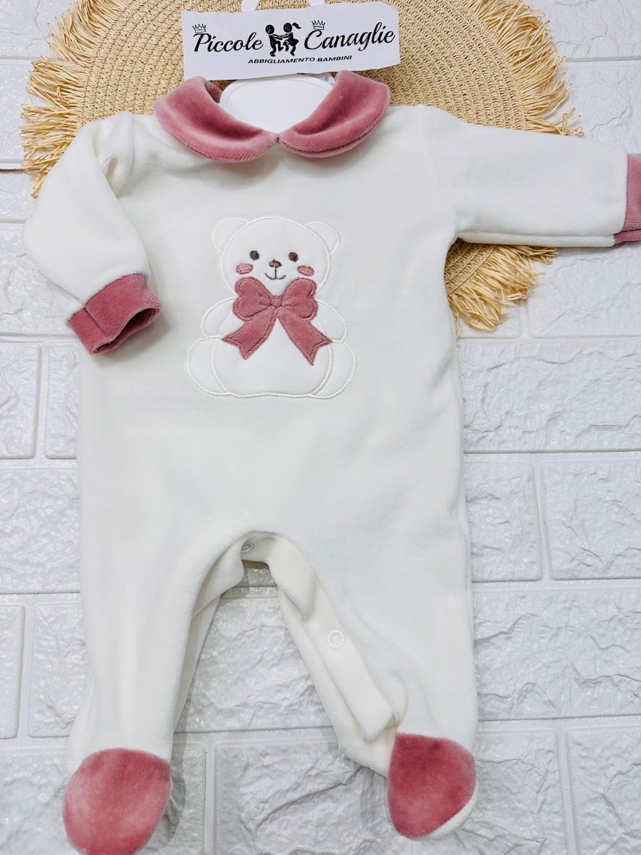 Tutina Ciniglia Orso Fiocco Rosa Antico 30514 - Piccole Canaglie - PC28588