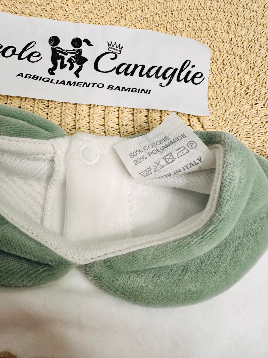 Tutina ciniglia Taschino quadri verde 30406 - Piccole Canaglie - PC24041