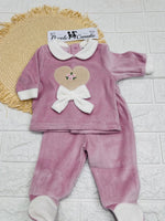 Tutina completo ciniglia cuoricino malva B549/2F - Piccole Canaglie - PC29965