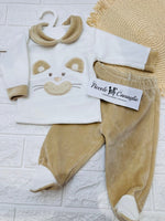 Tutina Completo Ciniglia Gattino Coccoloso Beige 31515 - Piccole Canaglie - PC29780